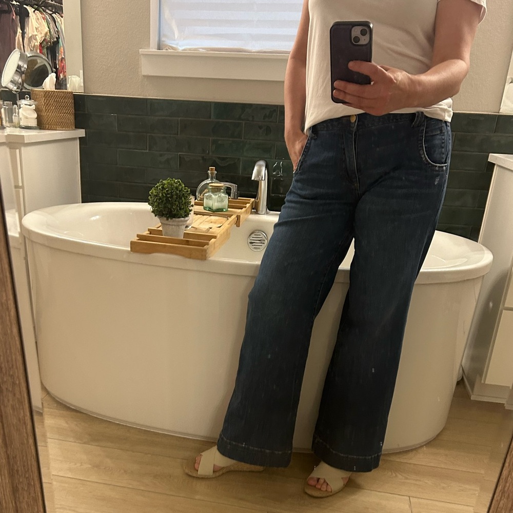 Kut from the Kloth Dark Blue Wide Leg Jeans - Picture 4 of 11